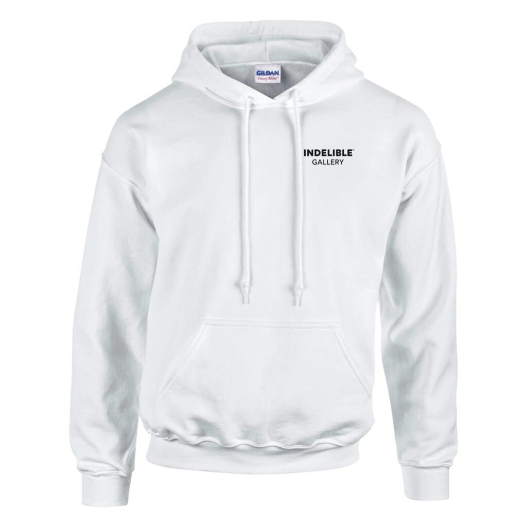 Indelible Gallery ‘Blanco White’ Hoodie – Soft, Durable, Classy Design